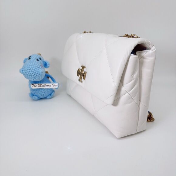 Tory Burch 154704 Kira Diamond Quilt Convertible Shoulder Bag Leather Blanc NWT - Picture 4 of 10